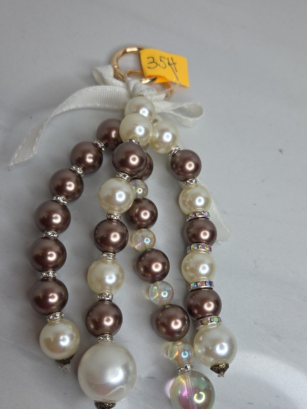 354 - Pearl Bead Bag Charm
